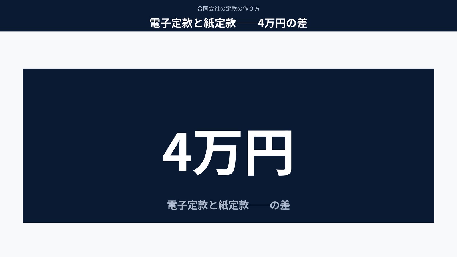 電子定款と紙定款──4万円の差