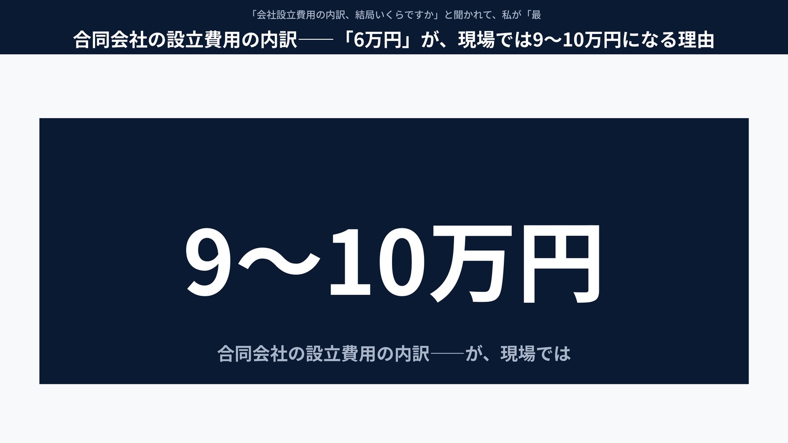 合同会社の設立費用の内訳――「6万円」が、現場では9〜10万円になる理由