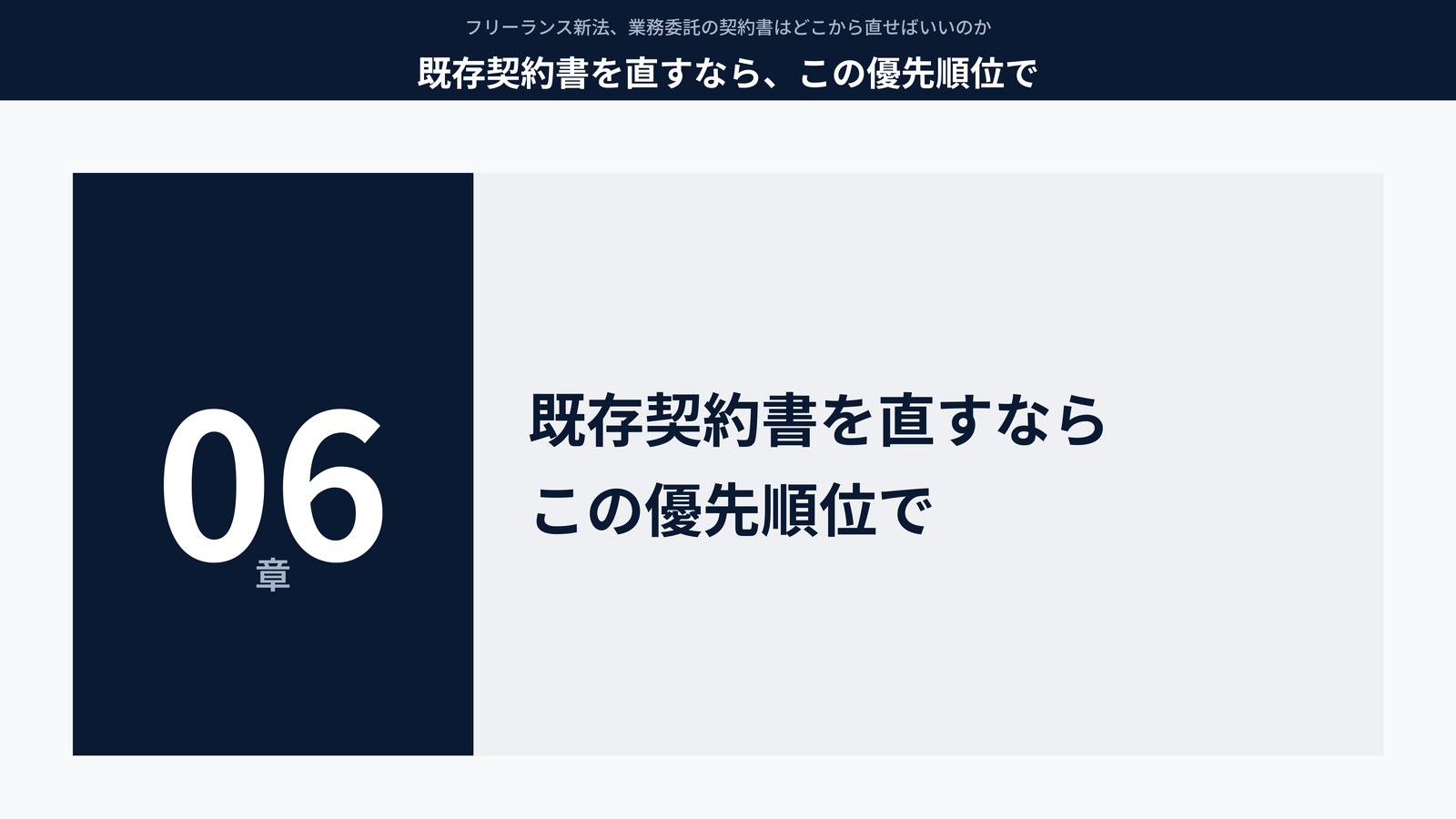 既存契約書を直すなら、この優先順位で