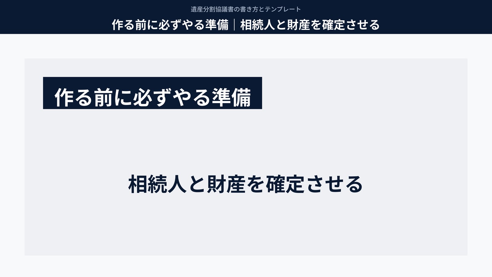作る前に必ずやる準備|相続人と財産を確定させる