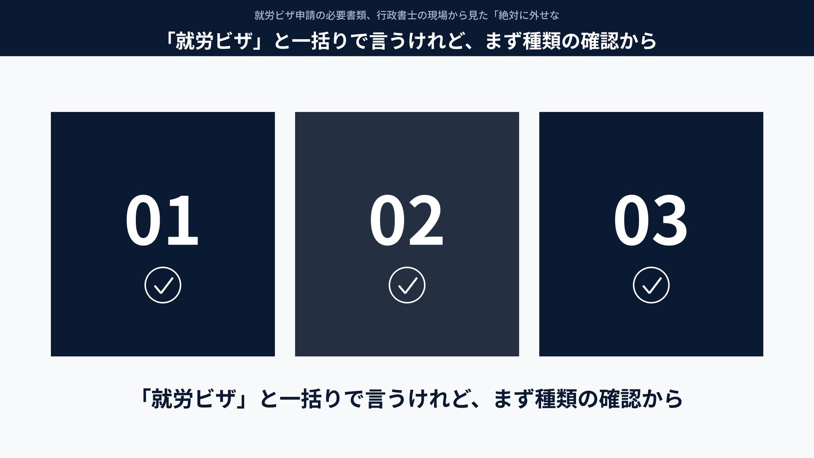 「就労ビザ」と一括りで言うけれど、まず種類の確認から